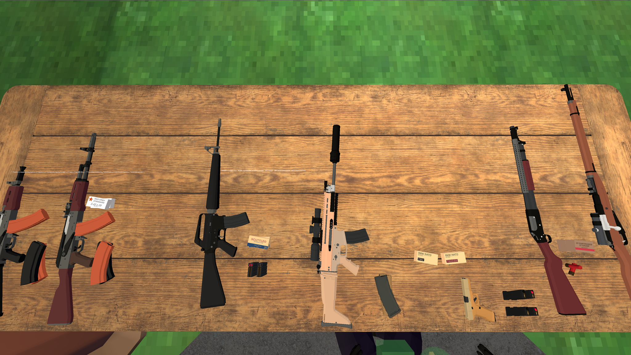 FRONTLINE VR weapon table